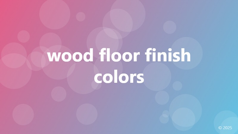 wood floor finish colors