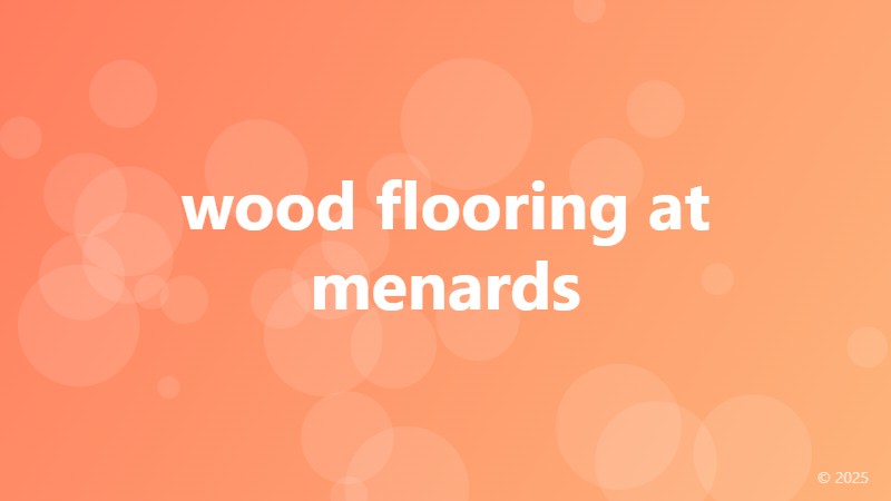 wood flooring at menards