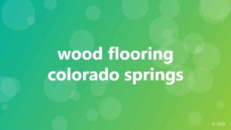 wood flooring colorado springs